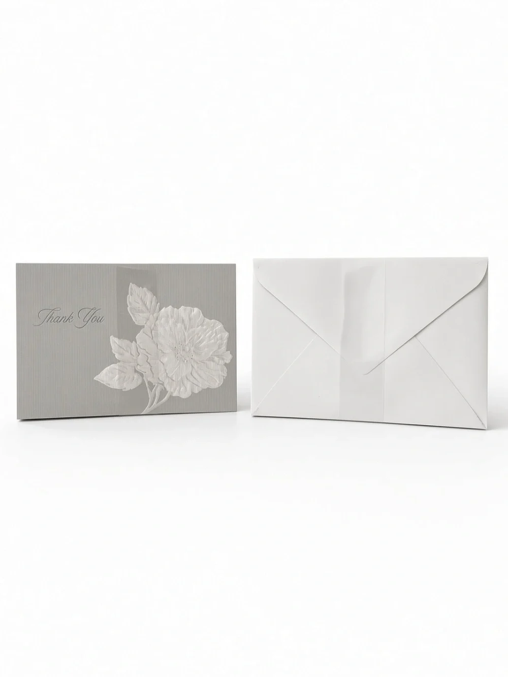 Neiman Marcus “Thank You” Cards 14 Notecards & Envelopes Floral Gray NEW